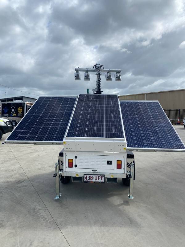 Trafquip solar LED lighting tower hire available short and long term across QLD SA NSW VIC WA